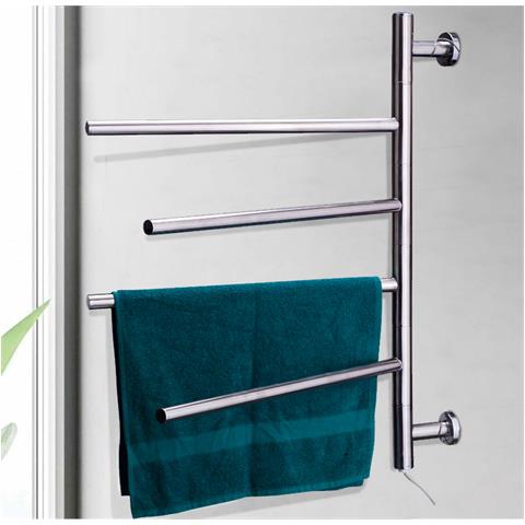 Scaldasalviette Termoarredo Elettrico Riscaldato 50 W Da Bagno Parete 4 Elementi - Foto 4