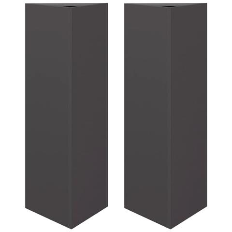 Fioriere da Giardino 2 pz Nere Triangolari 30x26x75 cm Acciaio - Foto 1