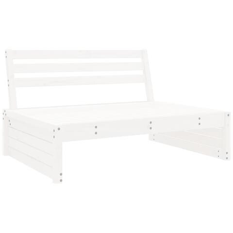 Set Salotto da Giardino 4 pz Bianco in Legno Massello di Pino - Foto 2