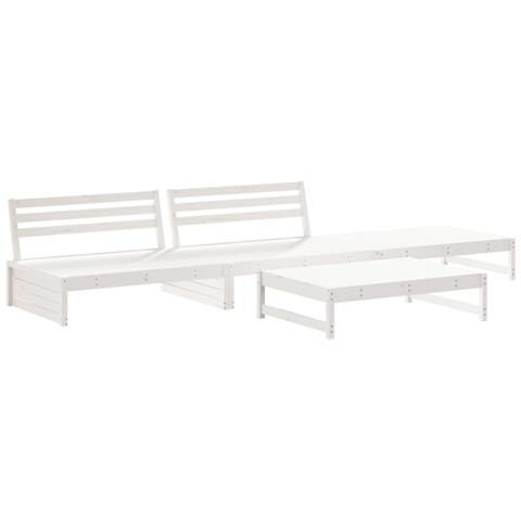 Set Salotto da Giardino 4 pz Bianco in Legno Massello di Pino - Foto 1