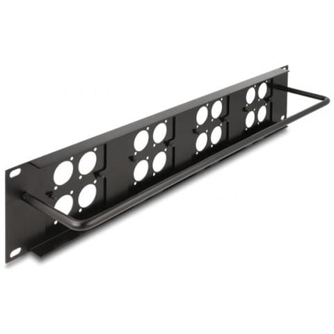 Pannello Patch Tipo-d Da 19? Con 4 Piastre Tipo-d 86 X 86 Mm E 4 Porte 2u Nero - Foto 2