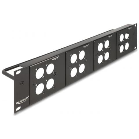 Pannello Patch Tipo-d Da 19? Con 4 Piastre Tipo-d 86 X 86 Mm E 4 Porte 2u Nero - Foto 1