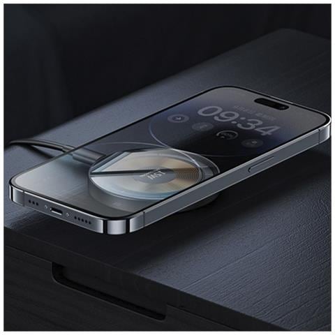 Dam Base Di Ricarica Pieghevole Magsafe Da 15 W Con Funzione Di Supporto. 6x6x0,8cm. Colore Nero - Foto 2