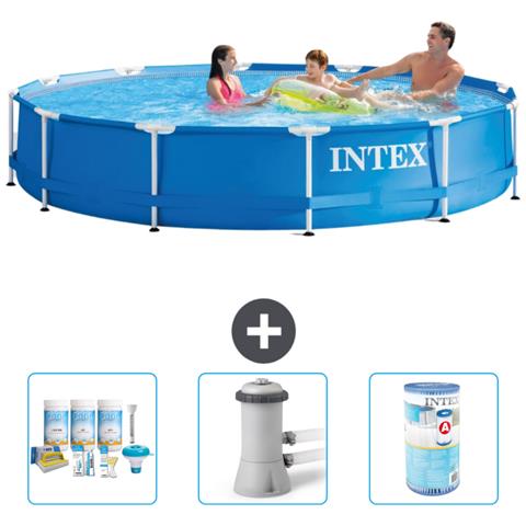 Piscina Fuori Terra - In Giro - 366x76 Cm - Blu - Include Accessori Coordinati A1541 - Foto 1