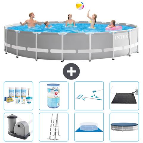 Piscina Fuori Terra - In Giro - 610x132 Cm - Grigio - Include Accessori Coordinati A2345 - Foto 1