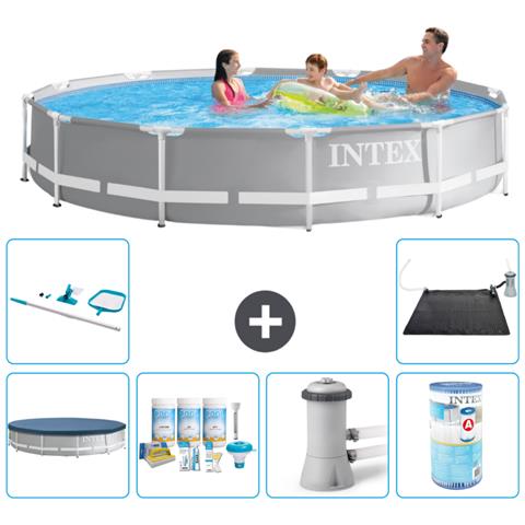 Piscina Fuori Terra - In Giro - 366x76 Cm - Grigio - Include Accessori Coordinati A1906 - Foto 1