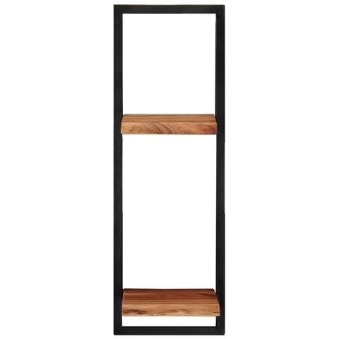 Lusso Casadino -  Mensole Parete 2 Pz 25x25x75 Cm Legno Massello Acacia E Acciaio - Foto 2