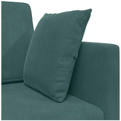 Divano Letto a Pavimento 2-in-1 Verde Scuro 213x144x60 cm Velvet - Foto 9