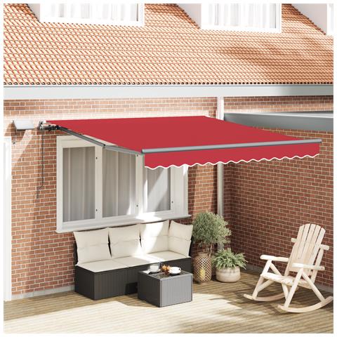 Tenda Retrattile Manuale con LED Rossa 300x250 cm, Tessuto di Ricambio per Tenda  per Struttura 3x2.5 m Rossa - Foto 2