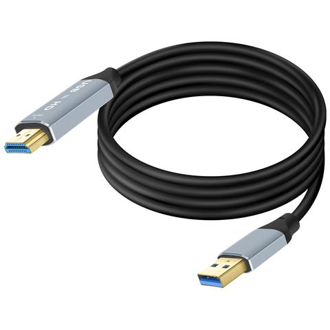 Cavo Video Hdmi A Usb-a Risoluzione Full Hd 1080p 1,8m, Nero - Foto 1