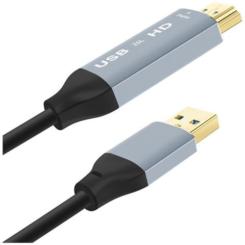 Cavo Video Hdmi A Usb-a Risoluzione Full Hd 1080p 1,8m, Nero - Foto 10