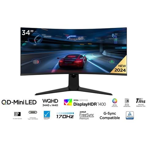 R83 34R83Q Monitor PC 94 cm (37") 3440 x 1440 Pixel LED Nero, Bianco - Foto 2