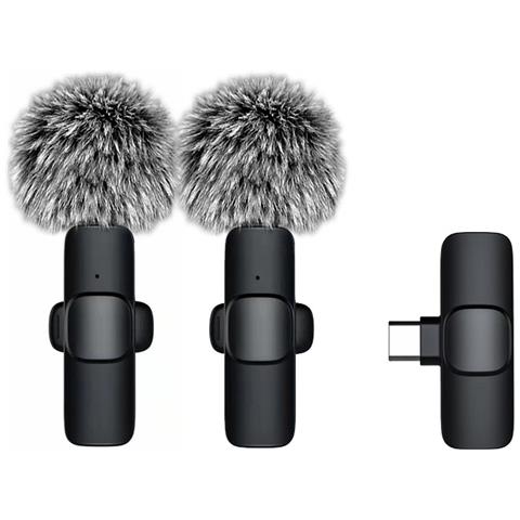 Microfono Lavalier Wireless Doppio Con Interfaccia Type-c - Microfono A Clip Per Streaming Live E Registrazione - Foto 1