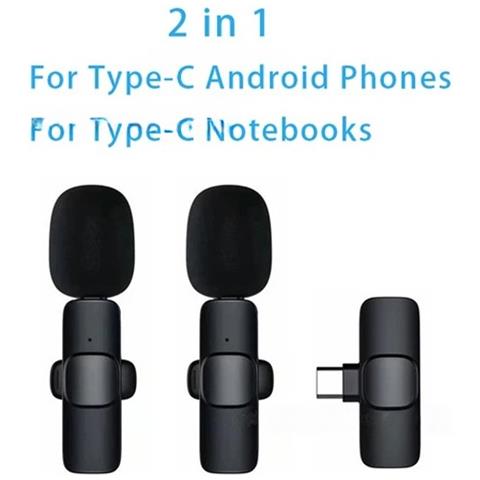Microfono Lavalier Wireless Doppio Con Interfaccia Type-c - Microfono A Clip Per Streaming Live E Registrazione - Foto 4