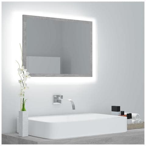 Specchio Da Bagno A Led Grigio 60x8,5x37 Cm In Acrilico - Foto 8
