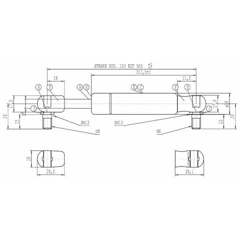 Molla A Gas 585mm 150 N Cnh 1-99-976-065 - Foto 2
