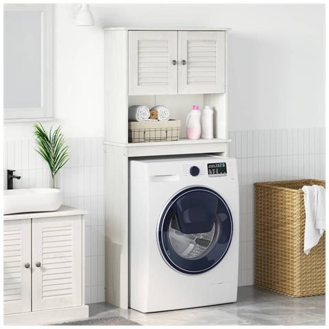 Armadio per Lavatrice con porta VIGO Bianco 72.5 x 27 x 161 cm - Foto 2