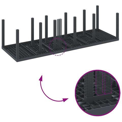 Tavolo da Giardino Antracite 300 x 100 x 73 cm polyrattan - Foto 8