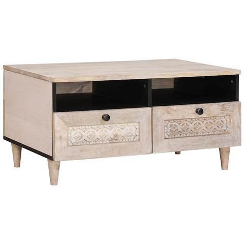 Tavolino da salotto con cassetto Bianco 80 x 54 x 40 cm - Foto 1