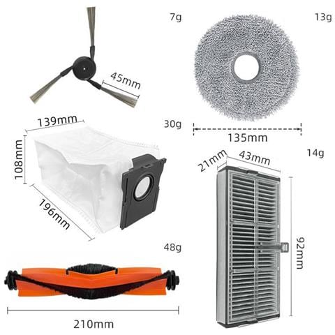 Kit Accessori Per Robot Aspirapolvere - Compatibile Con Dreame Serie X40 - Spazzola, Filtro, Panno E Sacchetto Per La Polvere - Foto 6