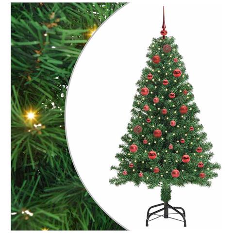 Albero di Natale artificiale con 150 LED Verde 150 cm - Foto 1