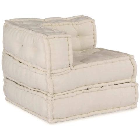 Divano modulare 3 pcs Crema Tessuto - Foto 1