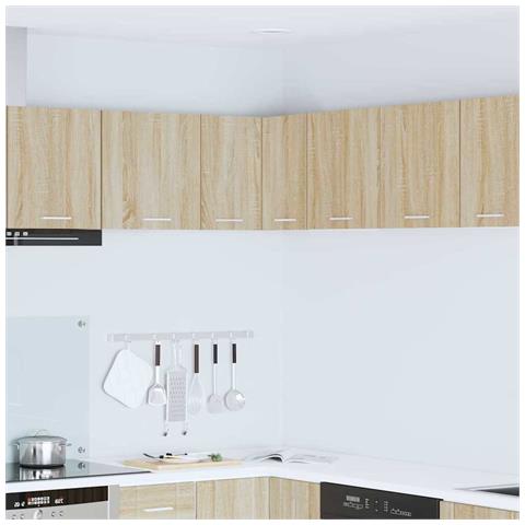 Armadio pensile Riga Quercia Sonoma e Bianca 57 x 57 x 40 cm - Foto 2