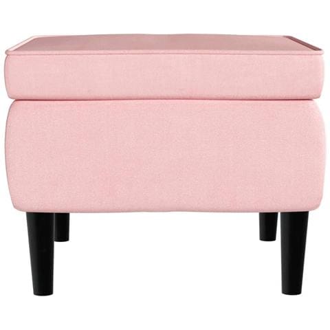 Poltrona con Schienale ad Ala con Poggiapiedi Rosa in Velluto - Foto 9