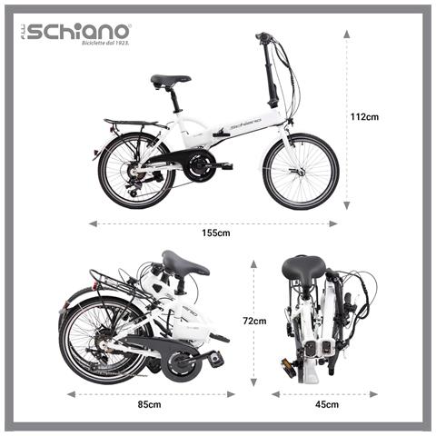 E-sky 20'' - E-bike Pieghevole In Alluminio, Ruote 20'', Cambio 7 Velocità, Motore 250 W, Batteria 36v X 7,8 Ah - Colore Bianco - Foto 7