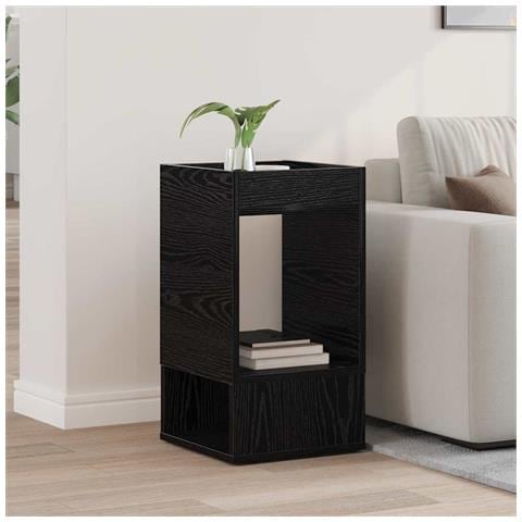 Tavolino Rovere Nero 30 x 30 x 56 cm Legno multistrato - Foto 2