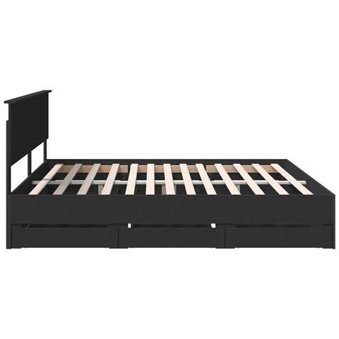Struttura del letto Nero 200 x 200 cm Legno Ingegnerizzato - Foto 9