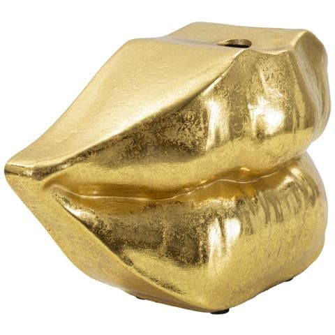 Soprammobile Mouth Lip Oro In Resina A Forma Di Labbra - Foto 2