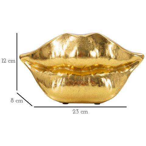 Soprammobile Mouth Lip Oro In Resina A Forma Di Labbra - Foto 6