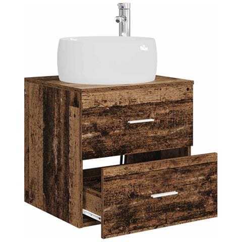 Mobile Lavabo da Parete Legno antico 49,5 x 44,5 x 66 cm - Foto 2