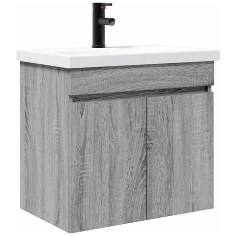 Mobile bagno con rubinetto Sonoma grigio 61 x 40 x 74,5 cm - Foto 1