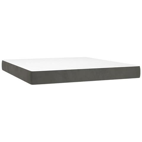 Materasso a Molle Insacchettate Rigidità Media Grigio Scuro 152x203x20 cm Queen in Velluto - Foto 1