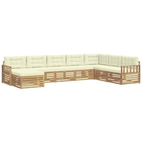 Set di divani da esterno con cuscino 8 pcs Bianco e Crema - Foto 1