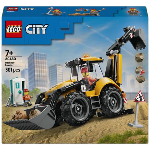 City 60480 Scavatrice da Cantiere Gialla, Veicolo Giocattolo con 2 Minifigure, Benna e Braccio Funzionanti, Regalo da 7+ - Foto 1