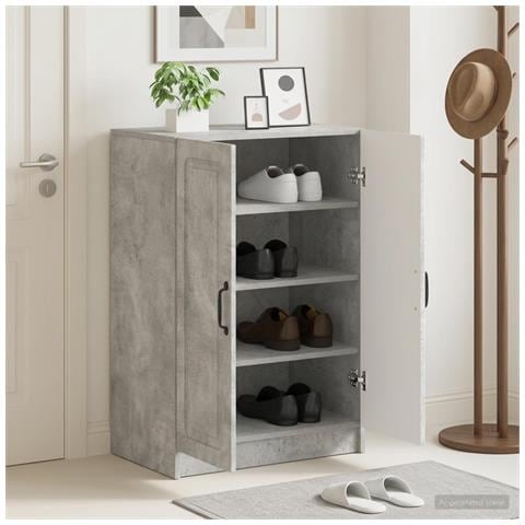 Mobile per scarpe UTRECHT 59,5 x 39,5 x 87 cm Grigio Cemento - Foto 2
