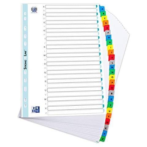 File Divisori A4 A-z Bianco Con Colorato Di Plastica Tabs 1 Imposta - Foto 1