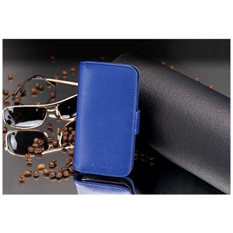 Custodia Compatibile Con Htc Desire 600 In Blu Reale - Coperchio Protettivo In Ecopelle Testurizzata E Tasca Per Carte Di Credito - Foto 4
