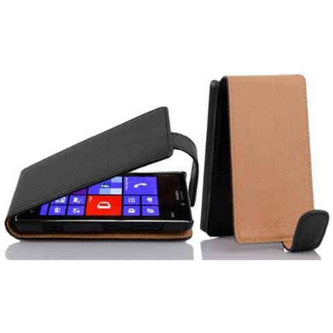 Custodia Compatibile Con Nokia Lumia 925 In Nero Ossido - Coperchio Protettivo In Design Flip Realizzato In Similpelle Testurizzata - Foto 1