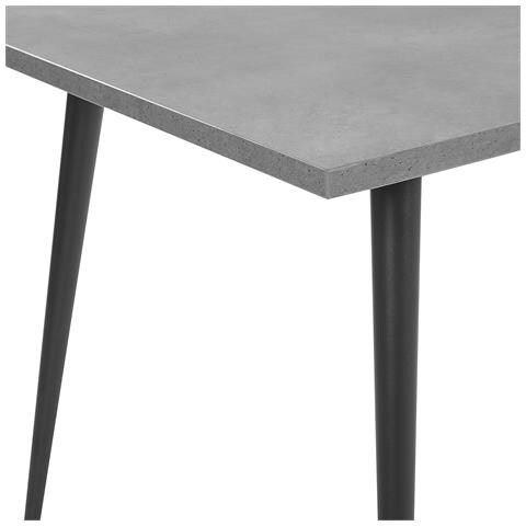 Tavolo Da Pranzo Effetto Cemento E Nero 120 X 80 Cm Santiago - Foto 17