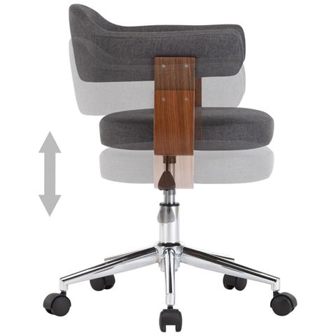 Sedie da Pranzo Girevoli 4 pz Legno Curvato e Tessuto Grigio - Foto 2