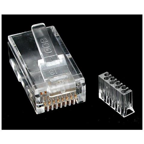 Connettore modulare RJ45 CAT6 per cavo solido - Confezione da 50 unità - Foto 1
