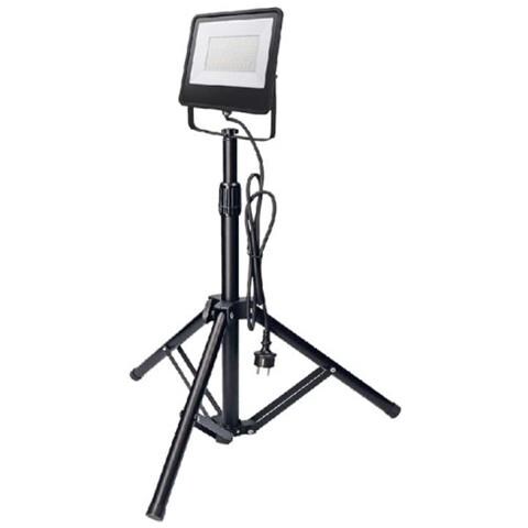Proiettore A Led Su Treppiede 6400k - 100w 8000 Lumen - Nero - Foto 1