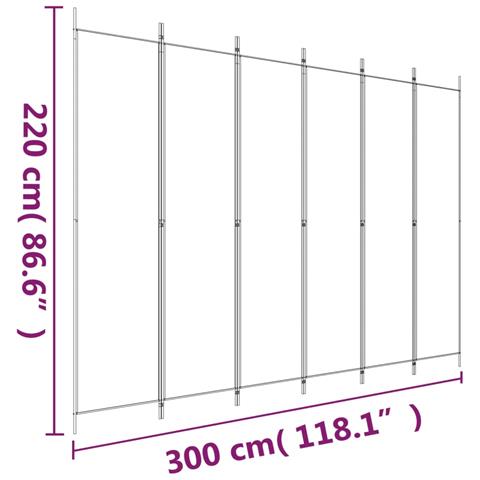 Divisorio A 6 Pannelli Nero 300x220 Cm In Tessuto - Foto 11