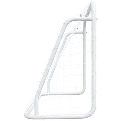 Porta da Calcio con Rete Bianca 125x96x60 cm Acciaio Poliestere - Foto 7