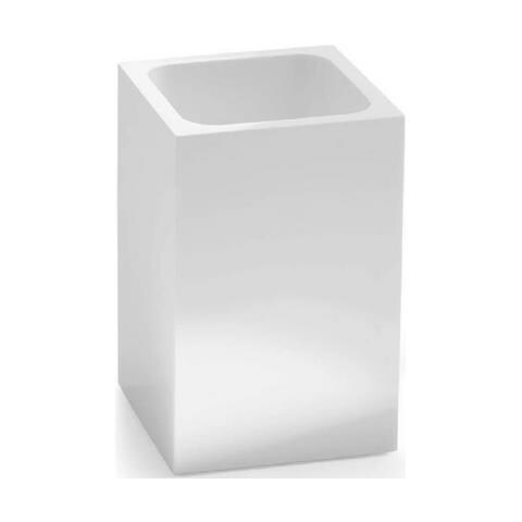 Portaspazzolini D'appoggio In Resina E Sabbia Sf98 Gedy Serie Sofia Bianco Lucido - Foto 1