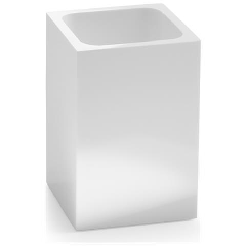 Portaspazzolini D'appoggio In Resina E Sabbia Sf98 Gedy Serie Sofia Bianco Lucido - Foto 3